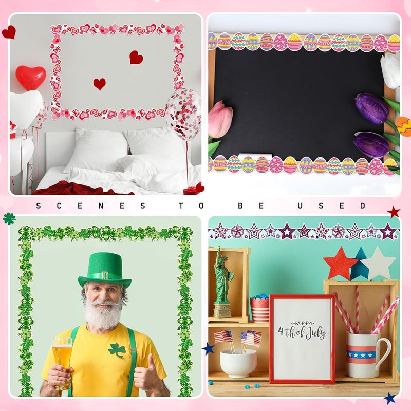 Geyee 240 Pcs 236ft Holiday Bulletin Board Borders Colorful Rainbow Scalloped Border Trim Bulk Bulletin Decor for Classroom Back to School Decor(Assorted) - Image 5